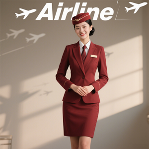 NUEVO Uniforme de Aerolínea Personalizado con Logotipo a Color para Mujeres Azafatas, Anfitrionas, Tripulación de Cabina, Asistentes de Vuelo, Uniformes de Traje para Mujeres de Aerolíneas - Product Image 2