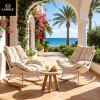 Fauteuil à bascule d'extérieur avec coussin épais, chaise à bascule moderne pour balcon, jardin, maison, détente, OEM ODM