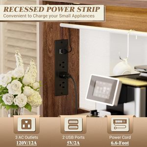 Meuble de <span class=keywords><strong>bar</strong></span> à café style ferme avec station de charge, éclairage LED, buffet charmant, rangement personnalisable, style porte de <span class=keywords><strong>grange</strong></span> pour salon - Product Image 5