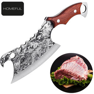 ساطور لحم فايكنج مطروق يدويًا، سكين آسيوي حاد، سكين جزار للمطبخ مع غمد جلدي، قطاعة خضروات من الفولاذ المقاوم للصدأ عالي الجودة - Product Image 2