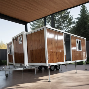 Maison conteneur extensible pliable à double aile de 20 pieds personnalisée préfabriquée bureau mobile avec roues fabriquée en Chine - Product Image 1