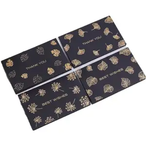 Gold A4 Custom Luxury Black Credit Card Package Packaging Gilded Embossing Kraft Blank Business Card Paper Supplier