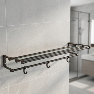 Ensemble d'accessoires de salle de bain modernes en acier inoxydable et aluminium de qualité supérieure avec porte-serviettes, fabriqué en Inde, quincaillerie durable pour projets hôteliers - Product Image 1