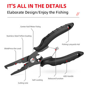 Alicate de pesca de 7 polegadas Scissor Multitool Gancho Removedor Linha Cortador Split Anel Removedor Ferramenta Iscas Ferramentas e Equipamentos de Pesca - Product Image 3
