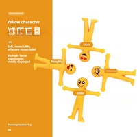 Jouet à presser Minion Smiley Face en caoutchouc souple jaune, figurine flexible anti-stress pour enfants, vente en gros