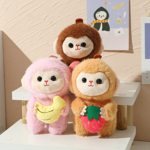 Juguete de peluche, Animal de peluche, pequeño mono, plátano, <span class=keywords><strong>fruta</strong></span>, muñeca para niños, venta al por mayor, máquina de garra, máquina de monedas Arcade, tamaño de 4 pulgadas - Product Image 2