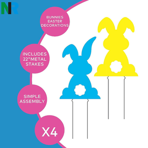 Letrero de Jardín Personalizable con Forma de Huevo de Conejo para Pascua, Impermeable, Decorativo para Fiestas de Pascua, con Estaca - Product Image 6