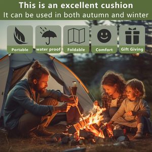 Wu <b>Outdoor</b> Folding Cushion <b>Waterproof</b> Oxford Cloth Thickened Moisture Proof <b>Mat</b> For Hiking Camping Picnic - Product Image 5