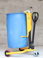 Chariot à tambour hydraulique à pédale avec roues en polyuréthane DT350, manutention de fûts, hauteur de levage max. 250 mm, polyvalent pour fûts en acier et en plastique