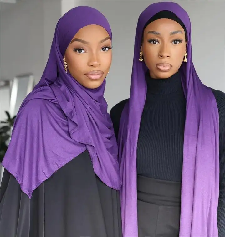 Listo para enviar 130g algodón jersey hijab musulmán 180*80 cm bebé costura bufanda