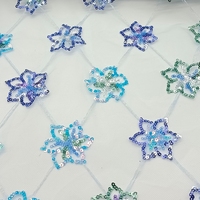 Tissu brodé de haute qualité en polyester avec paillettes, design le plus récent, pour robe