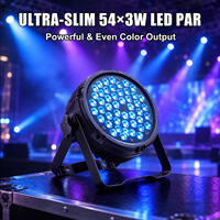 Projecteur PAR LED RGB 3-en-1 54*3W avec contrôle DMX512, boîtier en aluminium, éclairage d'effet de scène, adapté pour les mariages, les églises, les DJ