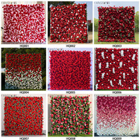 Fond de tissu de rose artificielle fleur rouge mur extérieur décoration de mariage fond mur hôtel décoration de scène