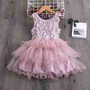 88637 Vestido de Princesa de Moda para Niñas, Verano 2022, Vestido de Encaje con Mangas Abullonadas para Bebés y Niñas, Ropa de Fiesta para Bebés - Product Image 6