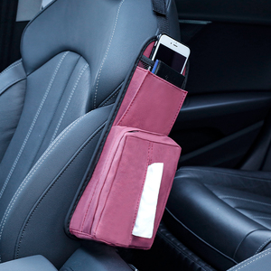 Organisateur de siège latéral pour voiture YECAI, boîte à mouchoirs intégrée et sac de rangement, grande capacité, distributeur de serviettes sans bourrage - Product Image 2