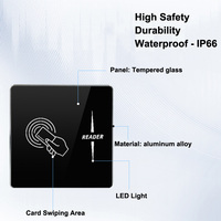 Lecteur de cartes RFID NFC intelligent à double fréquence 13,56 MHz en alliage d'aluminium OSDP RS485, étanche IP66, portée de lecture 3-5 cm, contrôle d'accès