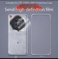 Étui de téléphone transparent souple antichoc en TPU et protection d'écran en verre trempé pour ZTE U30 Pro, étui de téléphone portable WiFi design