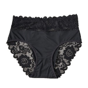 Culottes pour femmes en dentelle sexy, respirantes, amincissantes, <span class=keywords><strong>à</strong></span> séchage rapide, en polyester et élasthanne, taille mi-haute, brodées, S-2XL - Product Image 5