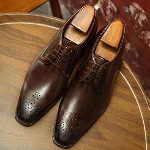 Chaussures en cuir Goodyear colorées faites à la main par des designers de luxe pour hommes, pour le quotidien, les loisirs et les occasions formelles, style mocassin à bout carré et pointu - Product Image 4