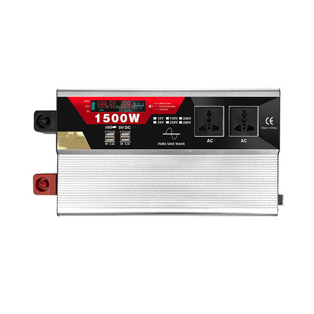1500W LCD screen pure sine wave inverter photovoltaic inverter power supply 12V/24V 110V/220V