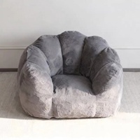 Fauteuil inclinable individuel de luxe léger, revêtement en fausse fourrure de lapin, sensation haut de gamme, confort doux pour chambre et balcon