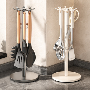 Support de spatules rotatif en métal pour comptoir, porte-cuillères multifonctionnel, support de rangement pour ustensiles de cuisine - Product Image 1