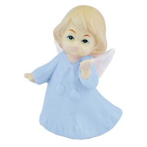 Disegno Angelet 5.7*4.2*7.3 pollici scultura in ceramica azzurro cielo * - Product Image 1