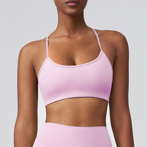 High Quality Women's Gym <strong>Sports</strong> <strong>Bra</strong> With Padded Spaghetti Strap Workout <strong>Bra</strong> Plus Size Lightweight And Breathable Front Logo - Product Image 6