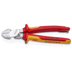 KNIPEX 74 06 200 T Coupe-fil diagonale robuste isolé avec poignées bicomposantes et élément de retenue - Product Image 1