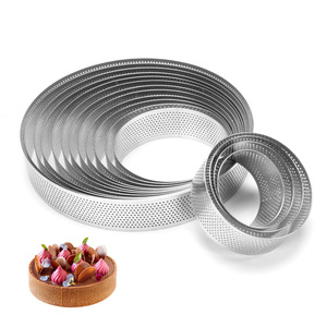 Stampo Rotondo per Crostate in Acciaio Inox 304, per Torte alla Frutta, <span class=keywords><strong>Stampi</strong></span> per Dolci Fai-da-Te, Torte, Mousse, Utensili da Cucina - Product Image 1
