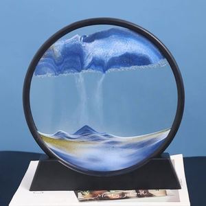 3D dinamik hareketli deniz Sandscape hareket ekran akan kum art art cam zamanlayıcı saat süsler kum saati çerçeve - Product Image 5