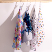 HOSHOM Factory Wholesale Custom Tea Towel 100% Cotton Kitchen Towel Reusable Printed Patterns Napkins