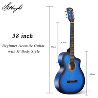 Guitare acoustique professionnelle avec finition mate, 38 pour débutant, vente en gros, service OEM en chine