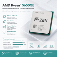 Processeur 5650GE 6C 12T pour ordinateur de bureau, 16 Mo de cache L3 avec graphismes intégrés, TDP 35W, AM4, DDR4, PCIe 3.0, en stock pour les magasins de PC