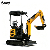 Mini Excavator Diesel Crawler Digger Dengan Trek Karet dan Berbagai Lampiran untuk Pekerjaan Pertanian, Kebun, dan Konstruksi