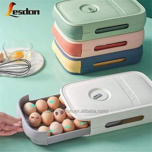 Refrigerator Fresh-keeping Egg Storage Box Creative Kitchen Egg Trays Rolling Drawer Egg Storage Container