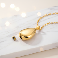 Collier de crémation en acier inoxydable le plus vendu, pendentif commémoratif gravé au laser avec portrait et nom, cadeau