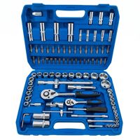 Jeu de clés à douille 94 pièces en acier au chrome-vanadium, kit d'outils manuels métriques avec mallette rigide pour réparation automobile, garage domestique, OEM et ODM
