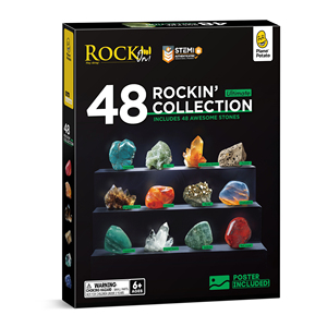 48 collezione <span class=keywords><strong>Rock</strong></span> per bambini 48 pezzi pietre preziose e cristalli Set rocce e minerali Kit di scienza per i bambini - Product Image 1