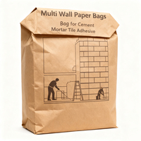 Sacs en papier kraft multi-parois classiques personnalisés vides de 20 kg, recyclables, pour ciment, mortier, colle à carrelage