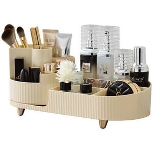 Expositeur de cosmétiques moderne de bureau, boîte de rangement rotative à 360 degrés pour le maquillage, organisateur pour la salle de bain - Product Image 1