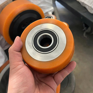 Robust Orange PU and Stainless Steel Iron Core Caster Wheel and Roller Kit 4 5 6 8 Inch for <b>Material</b> <b>Handling</b> Equipment - Product Image 1
