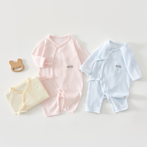 Body de Bebé Recién Nacido, Delgado, de Algodón Tejido, Unisex, con Diseño de Lazos para el Verano - Product Image 1