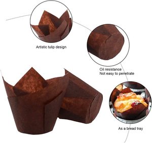 Lot de 50 moules à cupcakes en papier tulipe importés d'Europe pour fêtes, mariages et anniversaires - Product Image 3