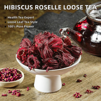 Thé de fleurs d'hibiscus séchées en vrac Hibiscus Sabdariffa pour mélange de tisanes, emballage en sachet ou en bouteille