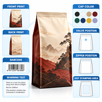 Sachet de thé Pu'er en aluminium personnalisé à huit soudures latérales pour la vente au détail et en gros