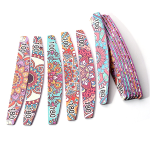 Logo personalizzato Zebra <span class=keywords><strong>Lime</strong></span> 100/180 ghiaia fiore stampato mezza luna lima <span class=keywords><strong>per</strong></span> <span class=keywords><strong>unghie</strong></span> smeriglio spugna di plastica levigatura strumento salone Manicure - Product Image 4