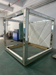 Tienda de campaña de lujo con espejo completo, cabecera alta con espejo, <span class=keywords><strong>muebles</strong></span> de dormitorio asequibles, cama King Queen completa - Product Image 6
