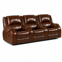 Sofá de cine moderno de lujo, de cuero, eléctrico, retráctil, con espuma de alta densidad, sillón VIP para cine en casa.