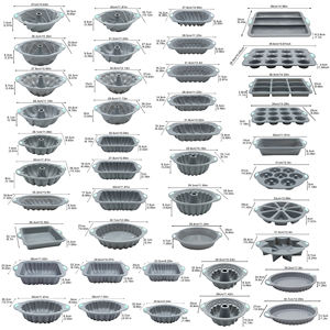 Molde para Hornear Pasteles de Silicona y Metal Gris+Azul, Antiadherente, No Tóxico, Resistente al Calor, Sostenible, Apto para Lavavajillas y Horno, Utensilio de Cocina - Product Image 1